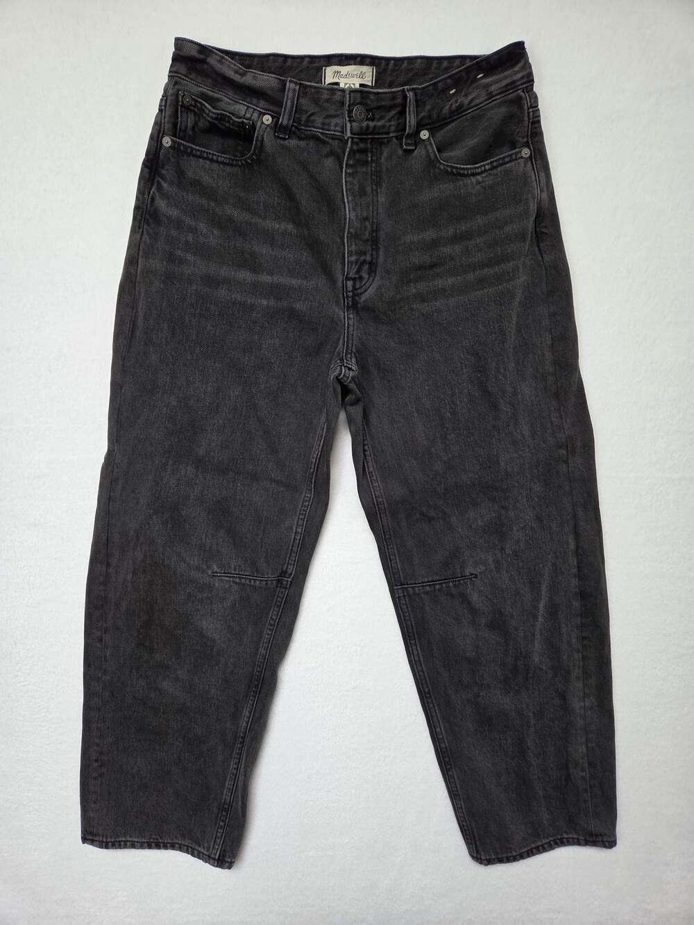 Madewell Darted Barrel Leg Jean Black Size 27 100% Cotton